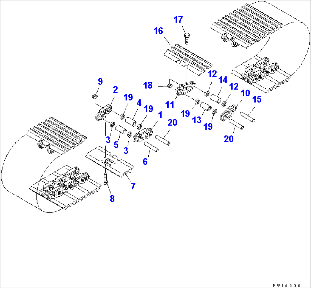 TRACK SHOE (TRIPLE GROUSER WITH HOLE) (900MM WIDE)