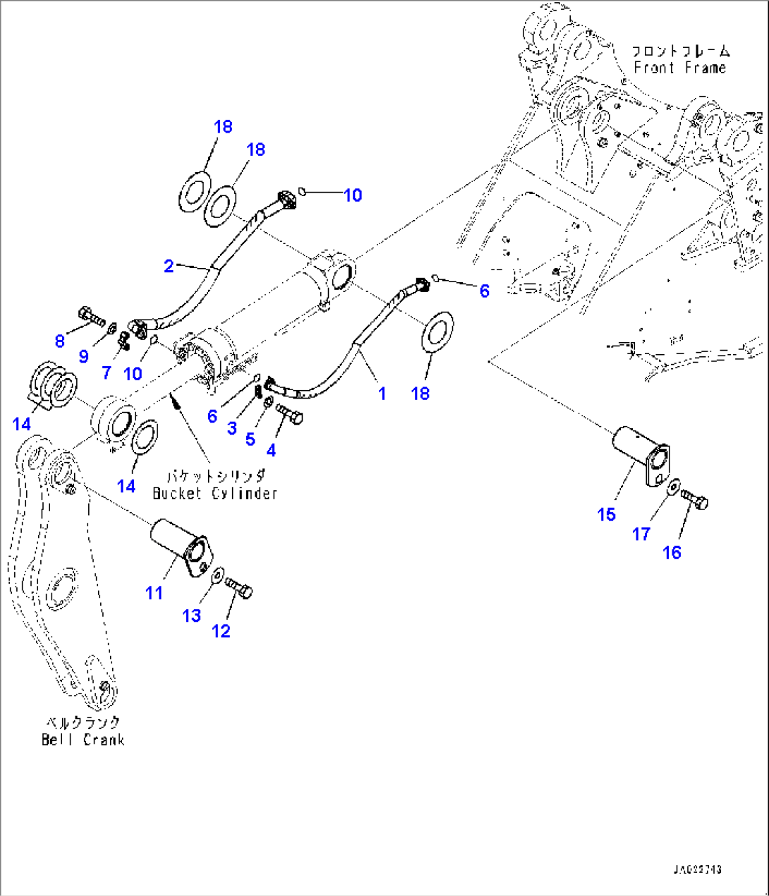 Bucket Cylinder, Mounting (#90455-)