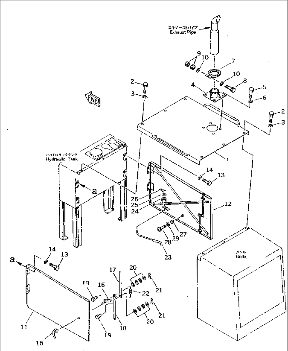 ENGINE HOOD AND SIDE PANEL(#11001-12000)