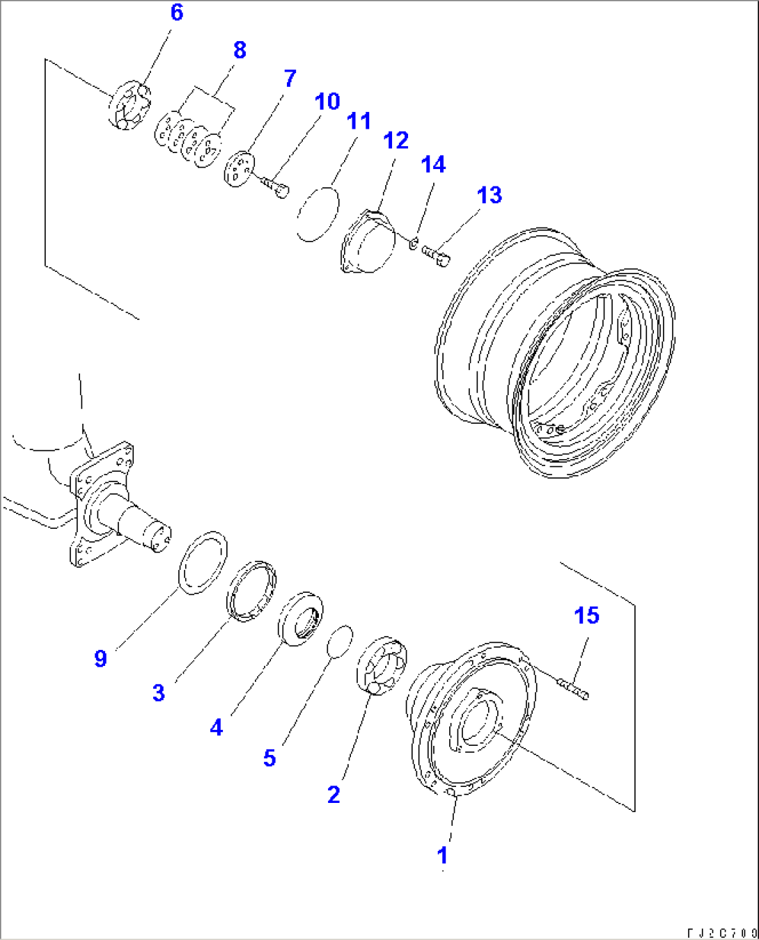 FRONT AXLE (LEFT HAND) (1/6) (FRONT AXLE)(#1312-)