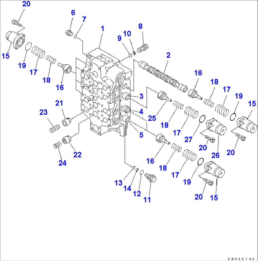 MAIN VALVE (4-SPOOL) (1/6)(#31052-)