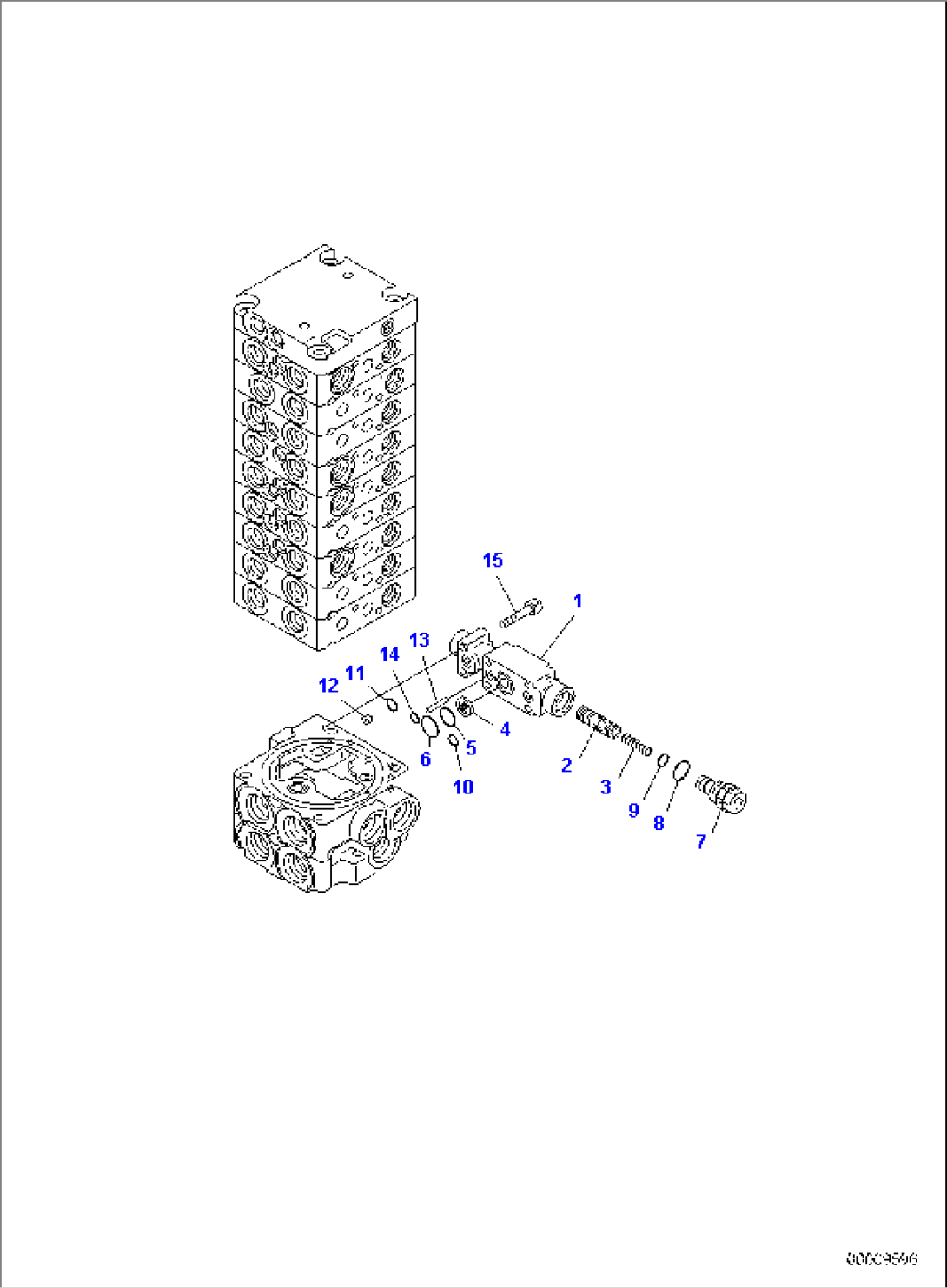 MAIN CONTROL VALVE, INNER PARTS, CONTROL VALVE (8/12)