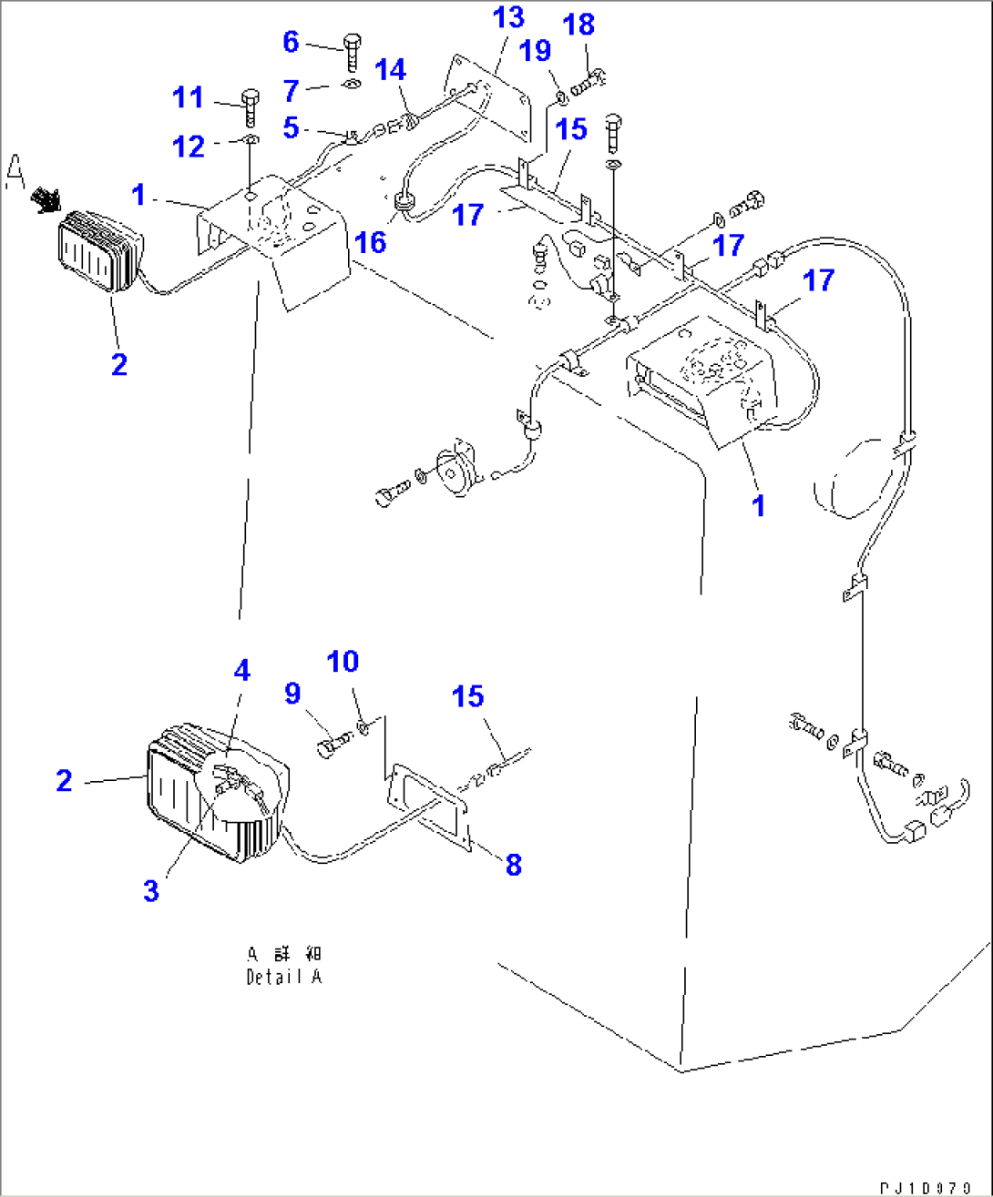 HEAD LAMP AND WIRING (RADIATOR TILT SPEC.)(#17692-)