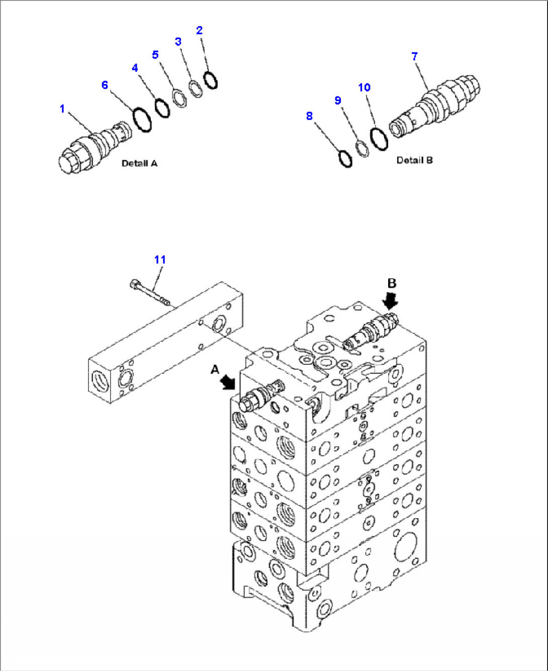 H0120-10A0 CONTROL VALVE 3-SPOOL VALVE (2/10)
