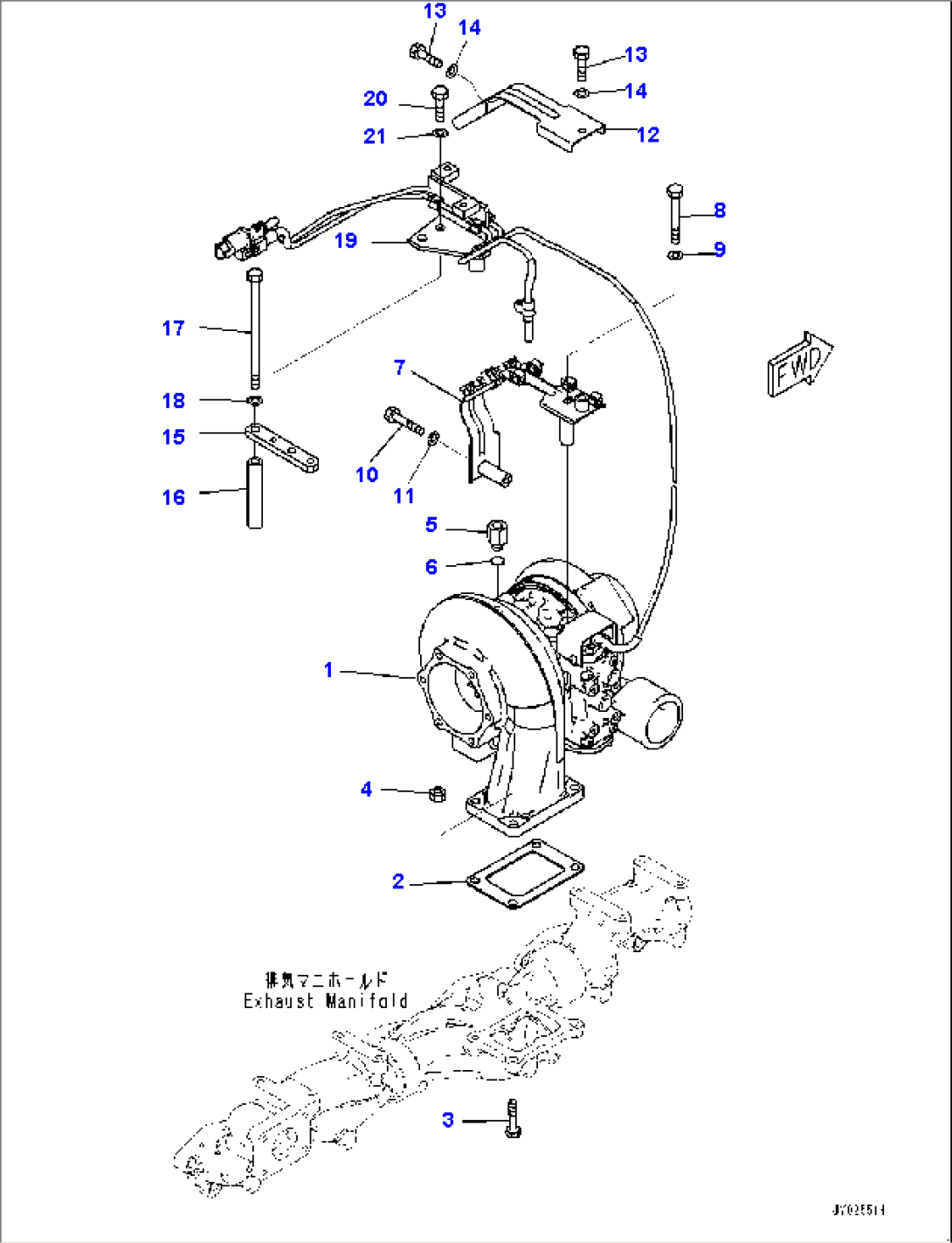 Variable Geometry Turbocharger (VGT), Mounting (#860032-)