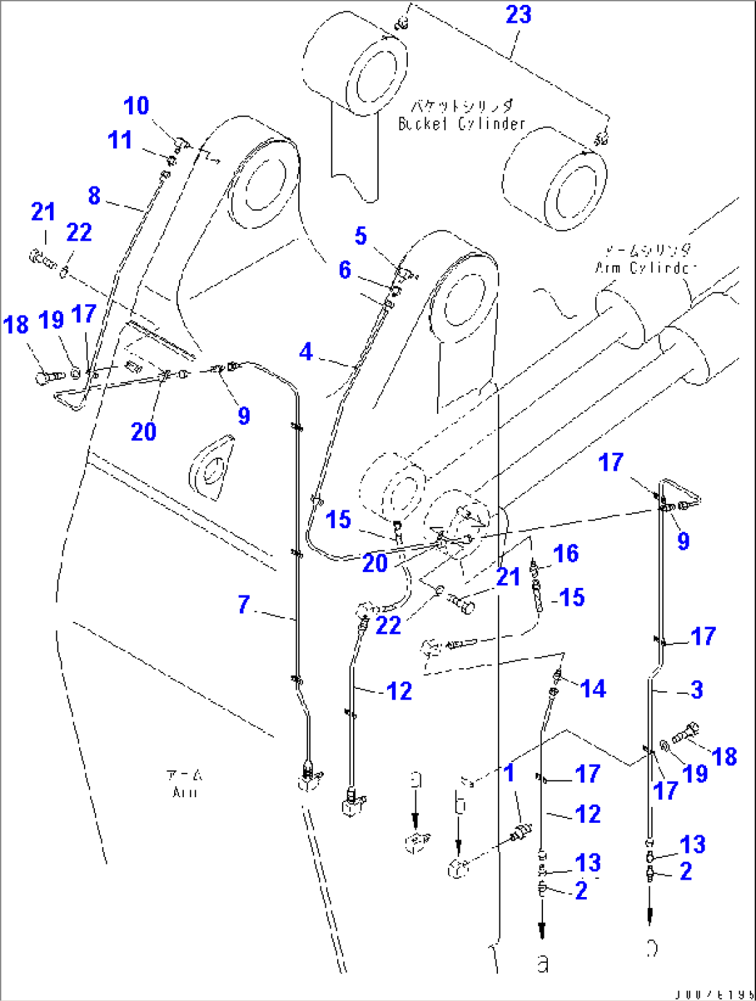 WORK EQUIPMENT (ARM LUBRICATION) (FOR LOADER)(#35001-)