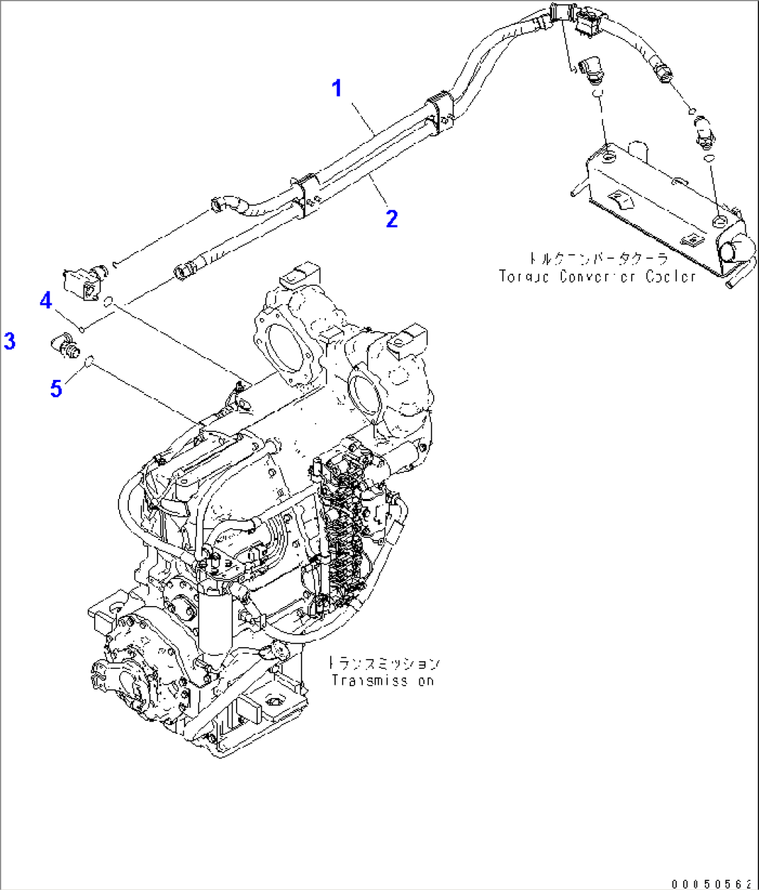 TORQUE CONVERTER AND TRANSMISSION (TORQUE CONVERTER COOLING LINE)