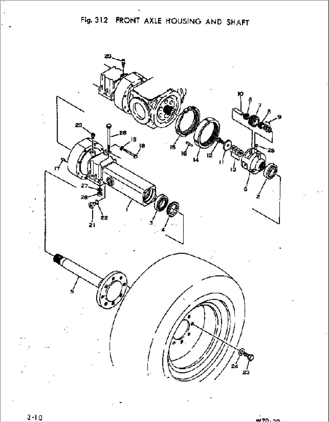 FRONT AXLE¤ HOUSING AND SHAFT