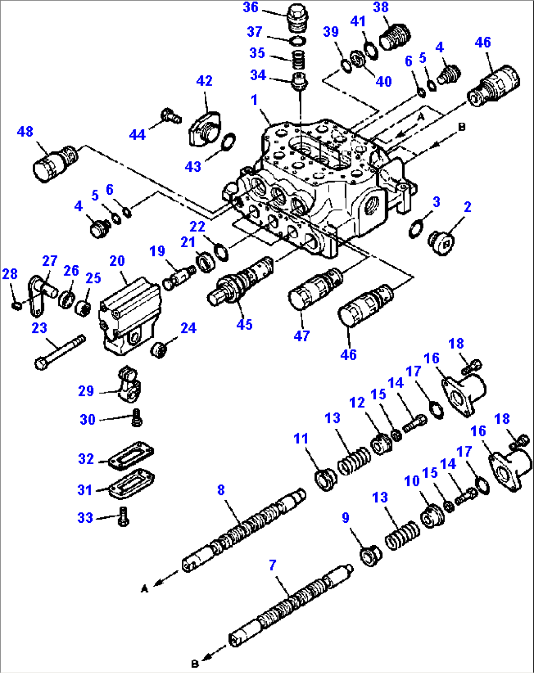 FIG NO. 6201A THREE SPOOL CONTROL VALVE