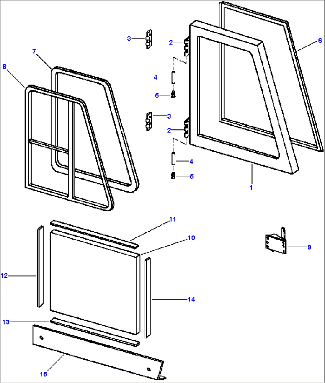 ROPS CAB RIGHT HAND DOOR