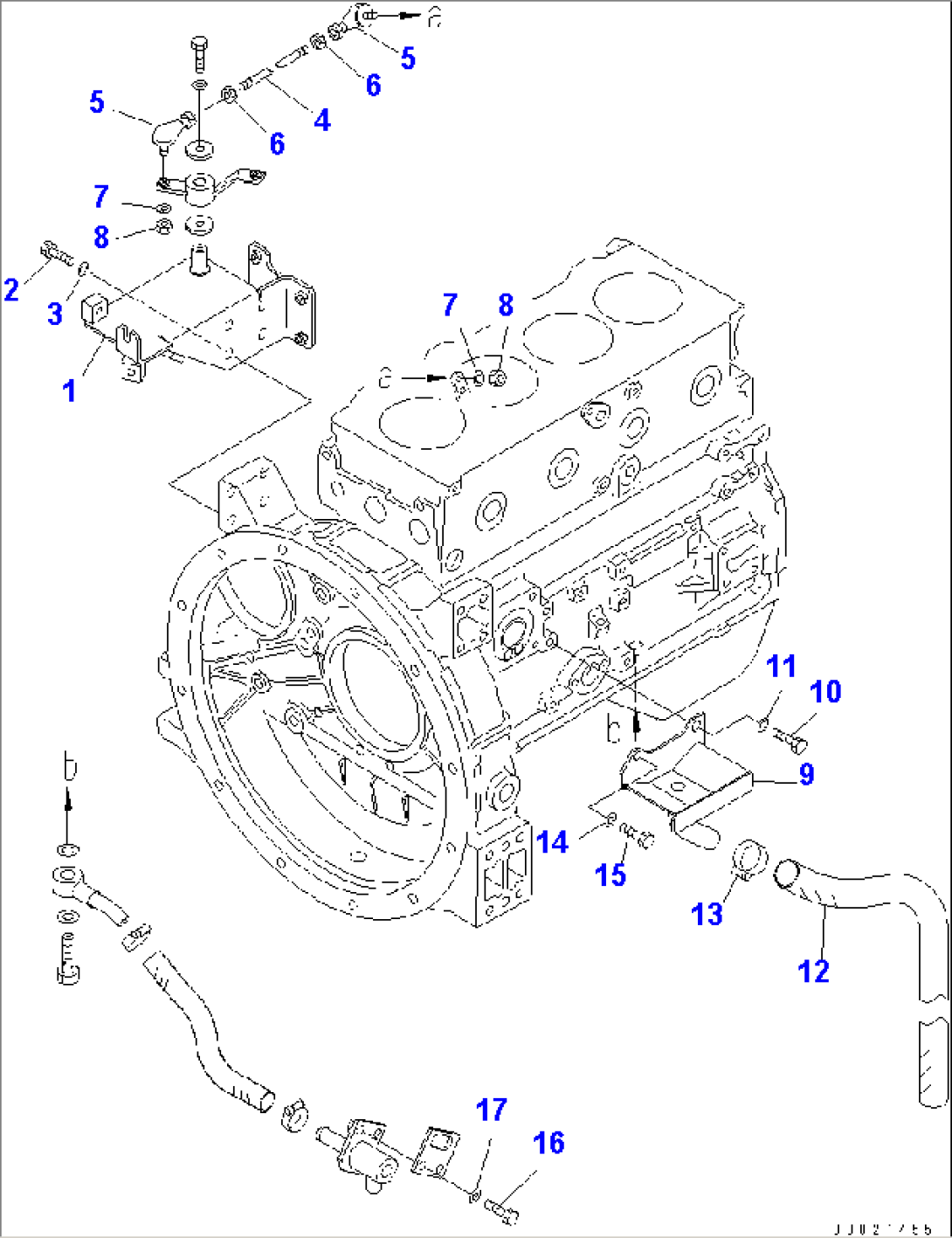 ENGINE (ENGINE OIL DRAIN LINE)(#11501-)