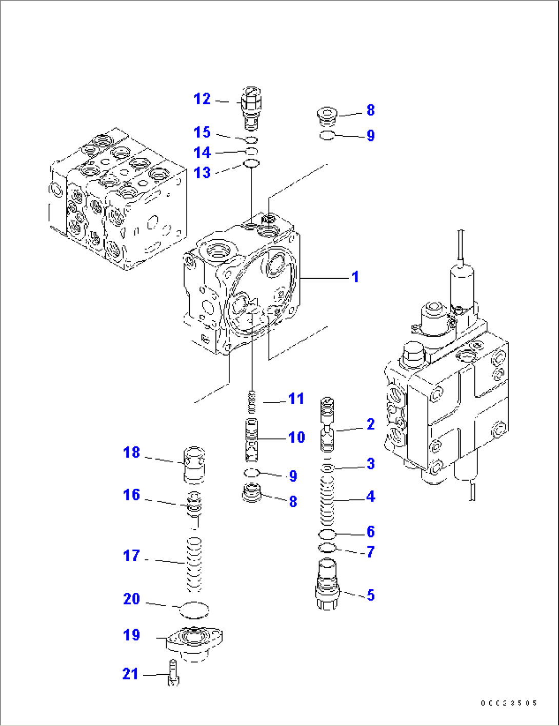 CONTROL VALVE (4-SPOOL) (6/11) (FOR PAT)