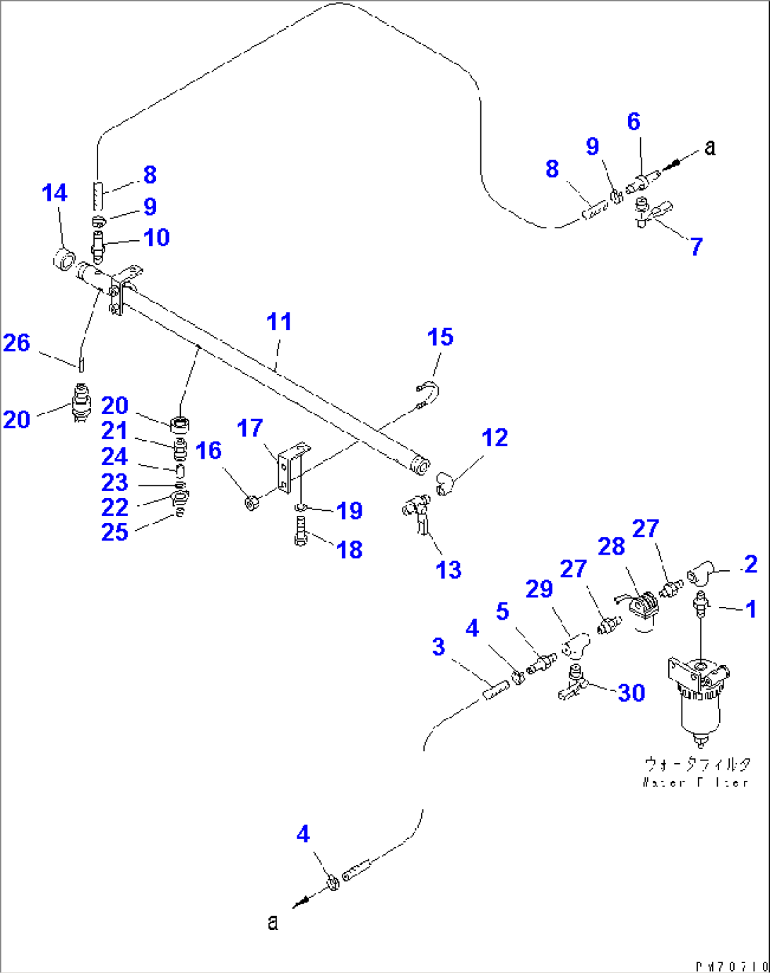 WATER PIPING (2/3) (FRONT NOZZLE LINE)(#1232-)