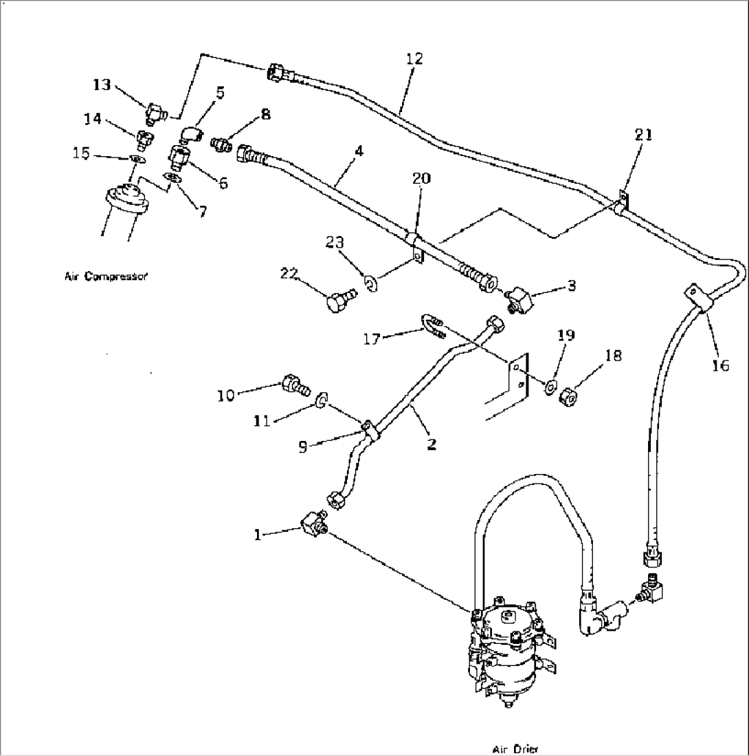 UPPER AIR PIPING (1/8) (COMPRESSOR TO RESERVOIR) (TBG¤ ABE SPEC.)