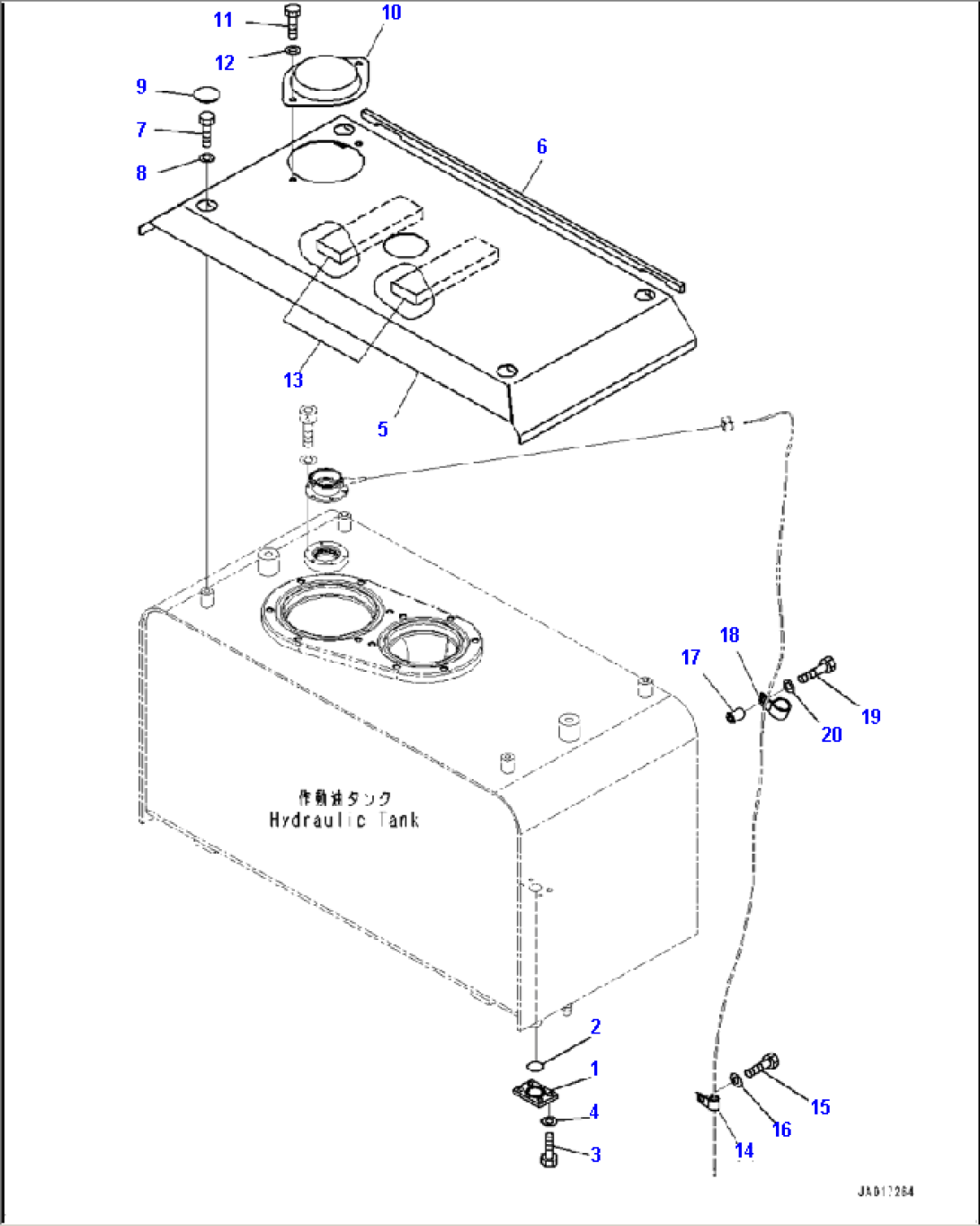 H0110-001004 HYDRAULIC TANK (WITHOUT AUXILIARY STEERING) HYDRAULIC TANK COVER