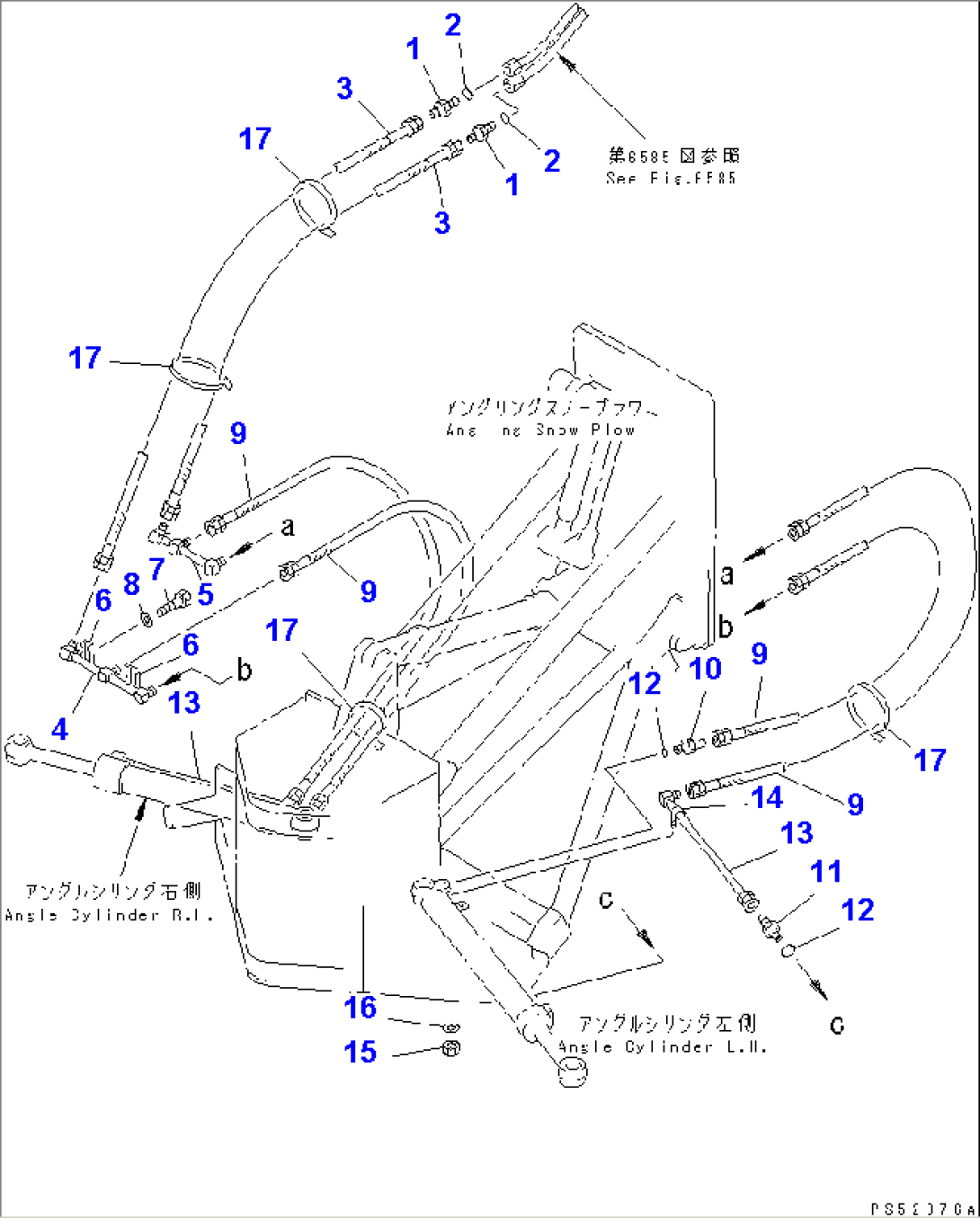 HYDRAULIC PIPING (ANGLING SNOW PLOW CYLINDER LINE) (4/4)(#4001-4029)