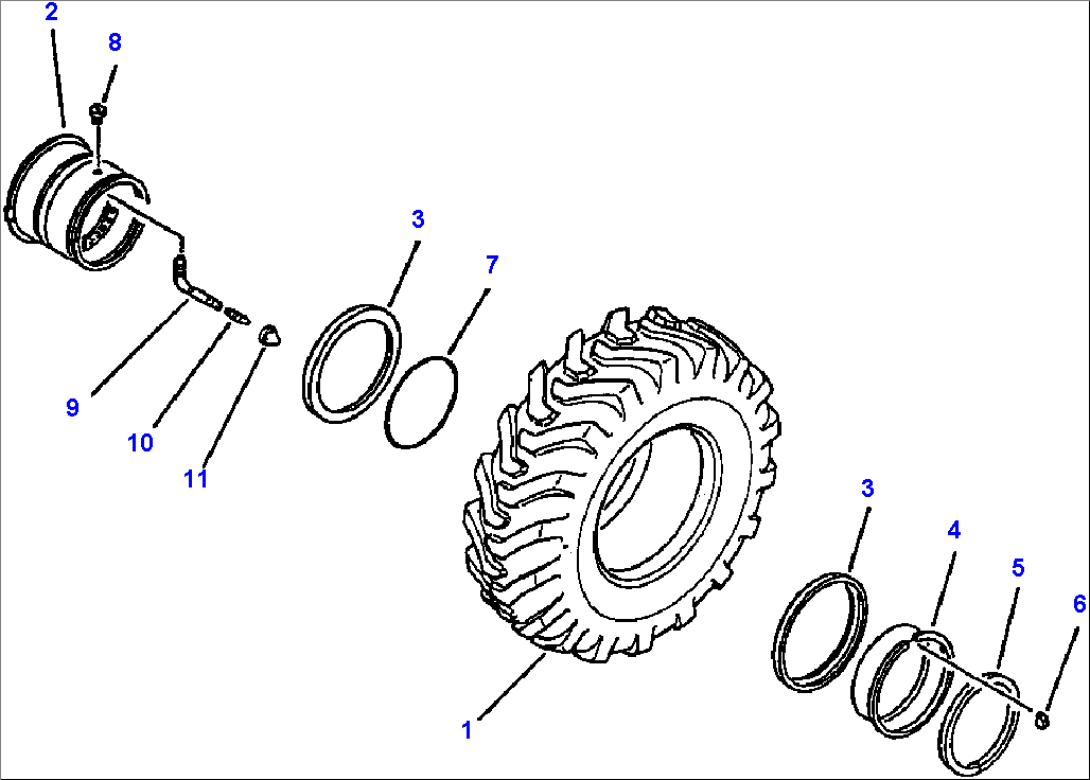 WHEELS AND TIRES 29.5 X 25