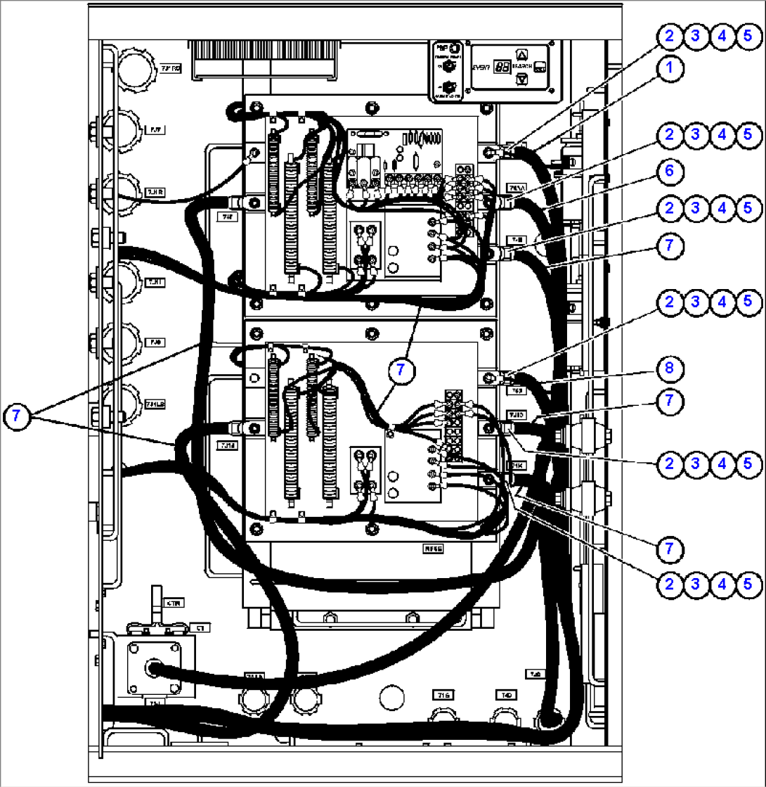 CONTROL CABINET - CENTER DOOR WIRING