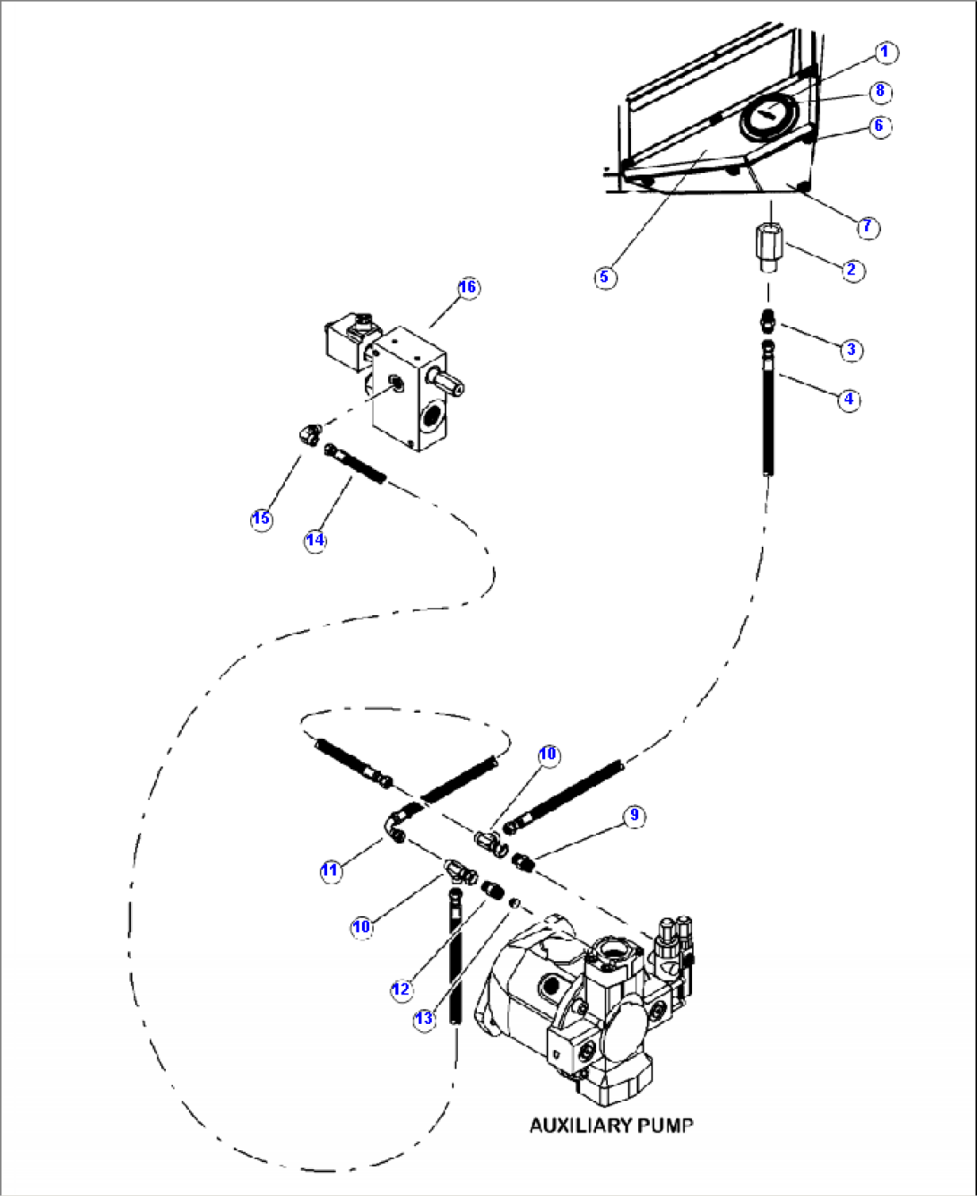 H5000-01A0 AUXILIARY PUMP COMPENSATOR AND GAUGE LINES