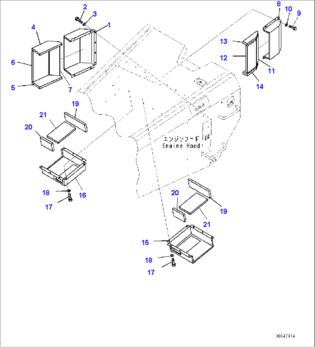 Engine Hood Related Parts, Related Parts (#2930-)