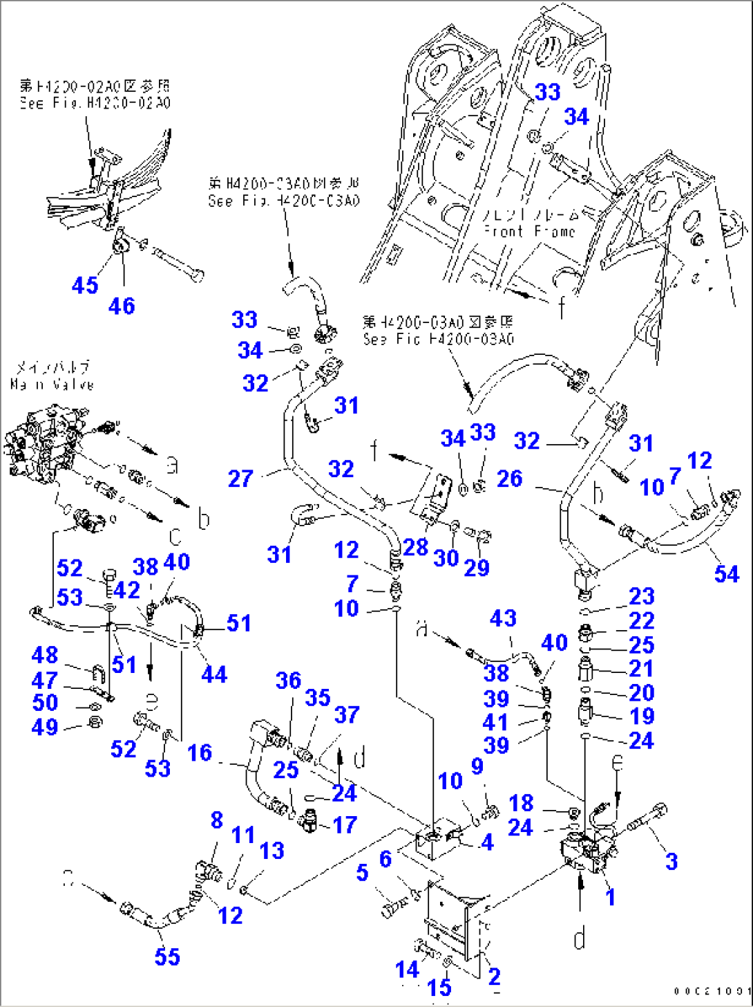 HYDRAULIC PIPING (BUCKET VALVE LINE)