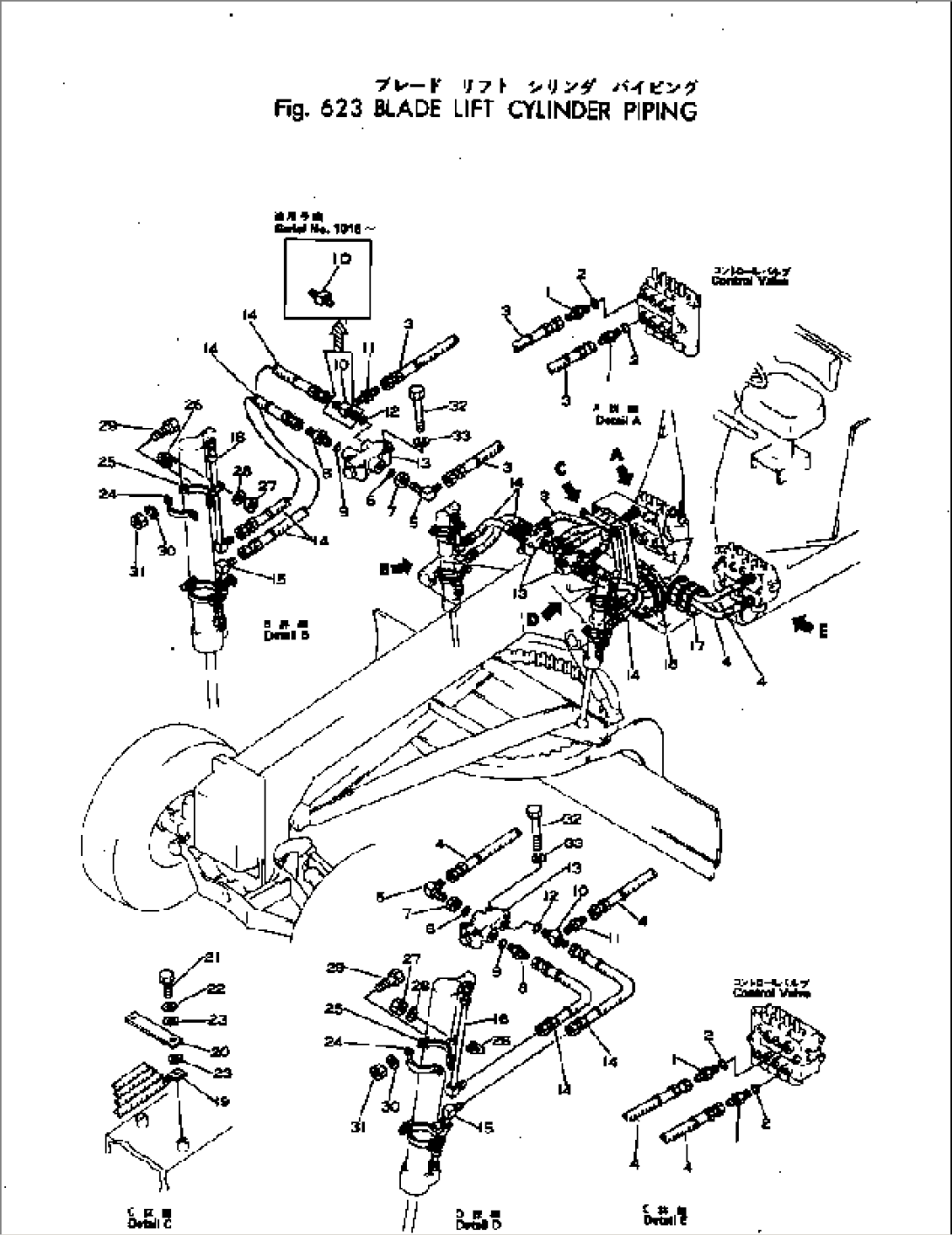 HYDRAULIC PIPING (BLADE LIFT CYLINDER LINE)