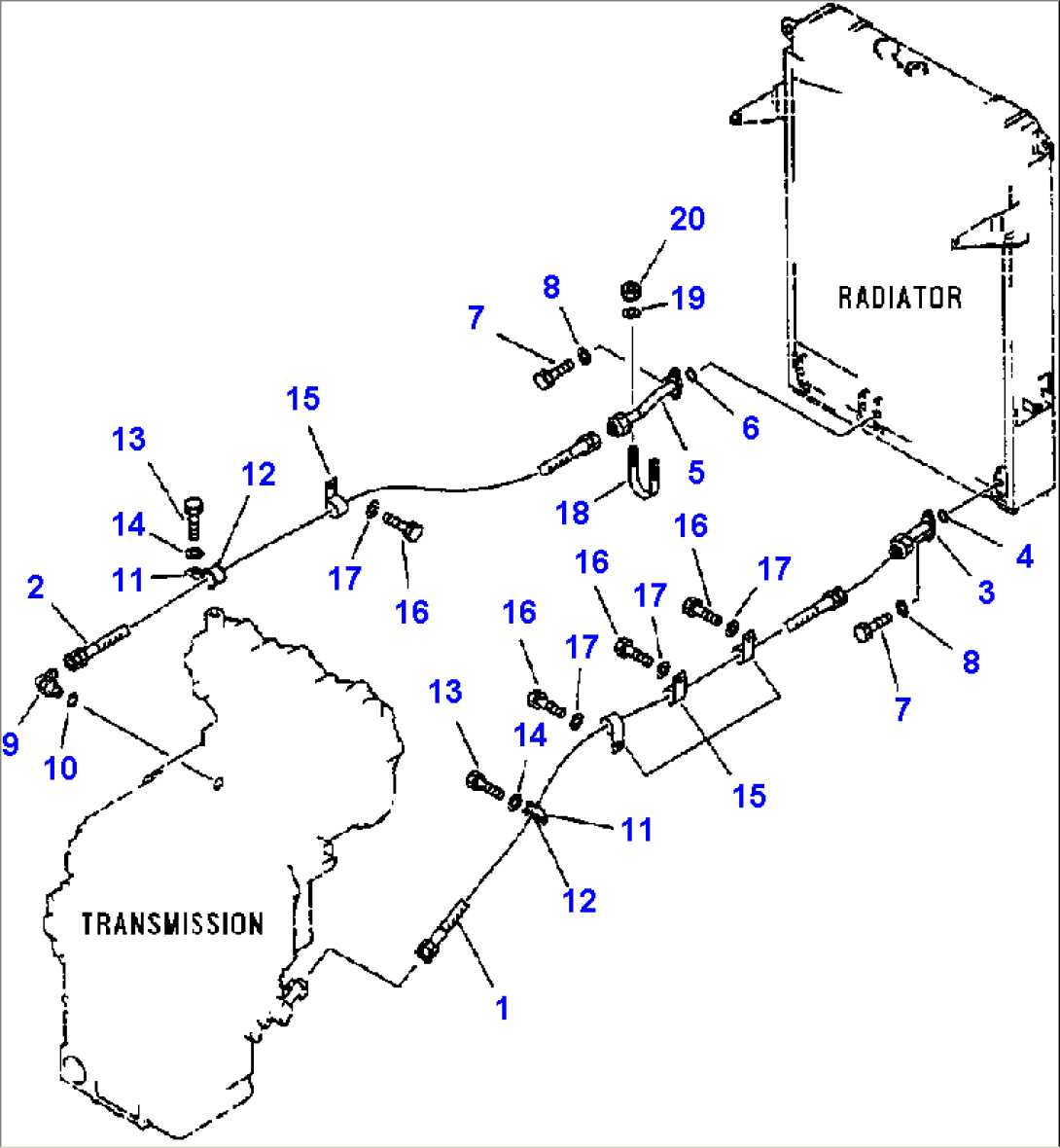 FIG. F4350-66A0 TRANSMISSION PIPING - OIL COOLER LINE