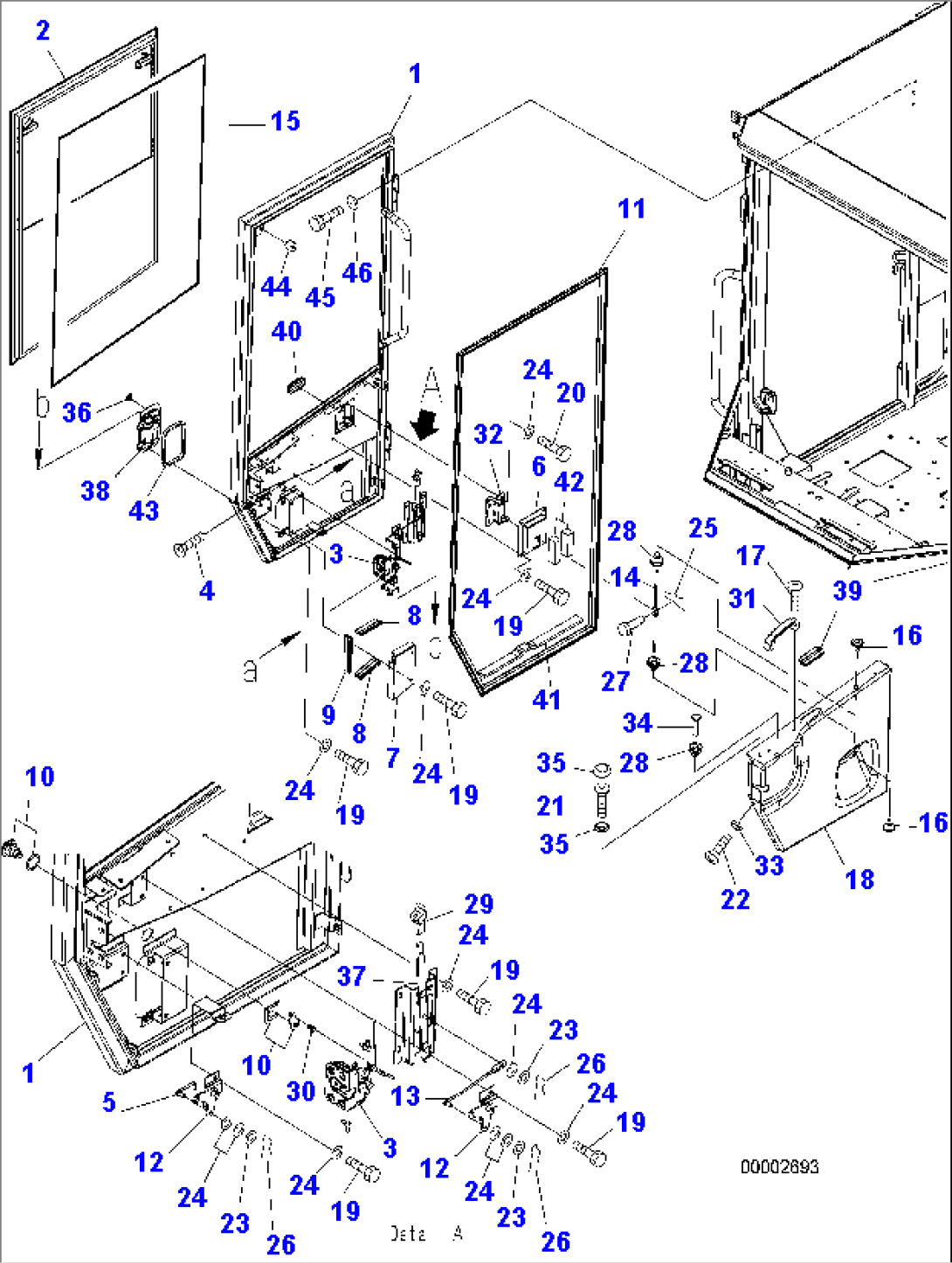ROPS CAB (DOOR RHS) (ROPS MODEL NO: 6VB4IA-R)