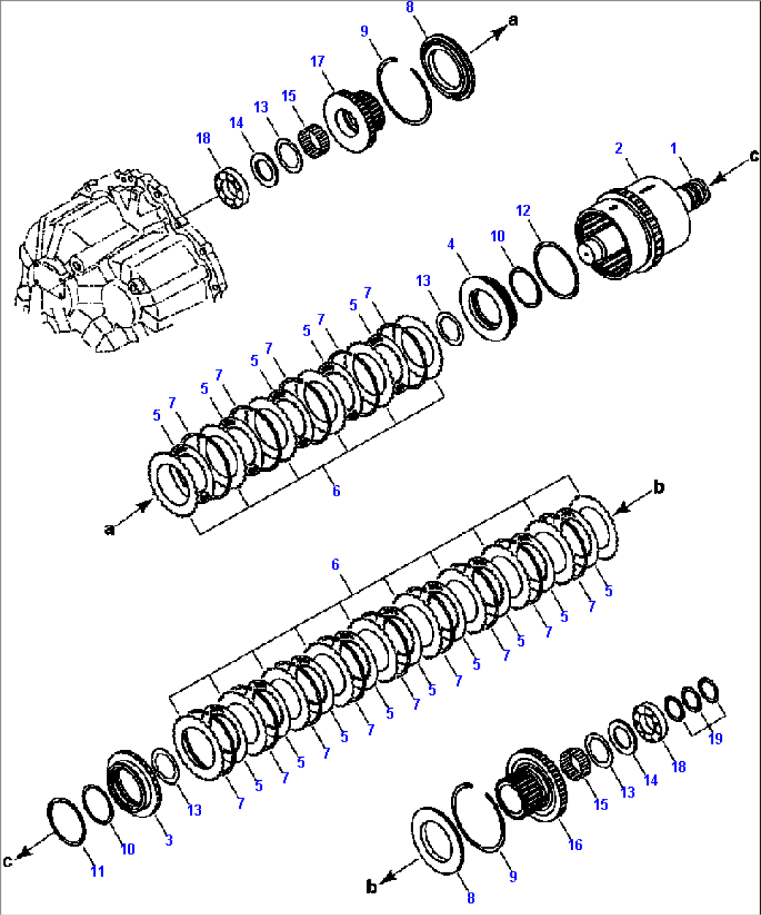 FIG. F4350-52A0 TRANSMISSION - REVERSE AND FIRST CLUTCH