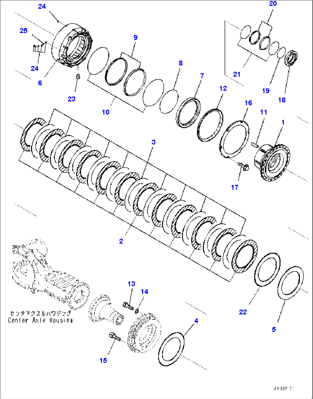 Center Axle, Final Drive, Brake, L.H. (#5129-)