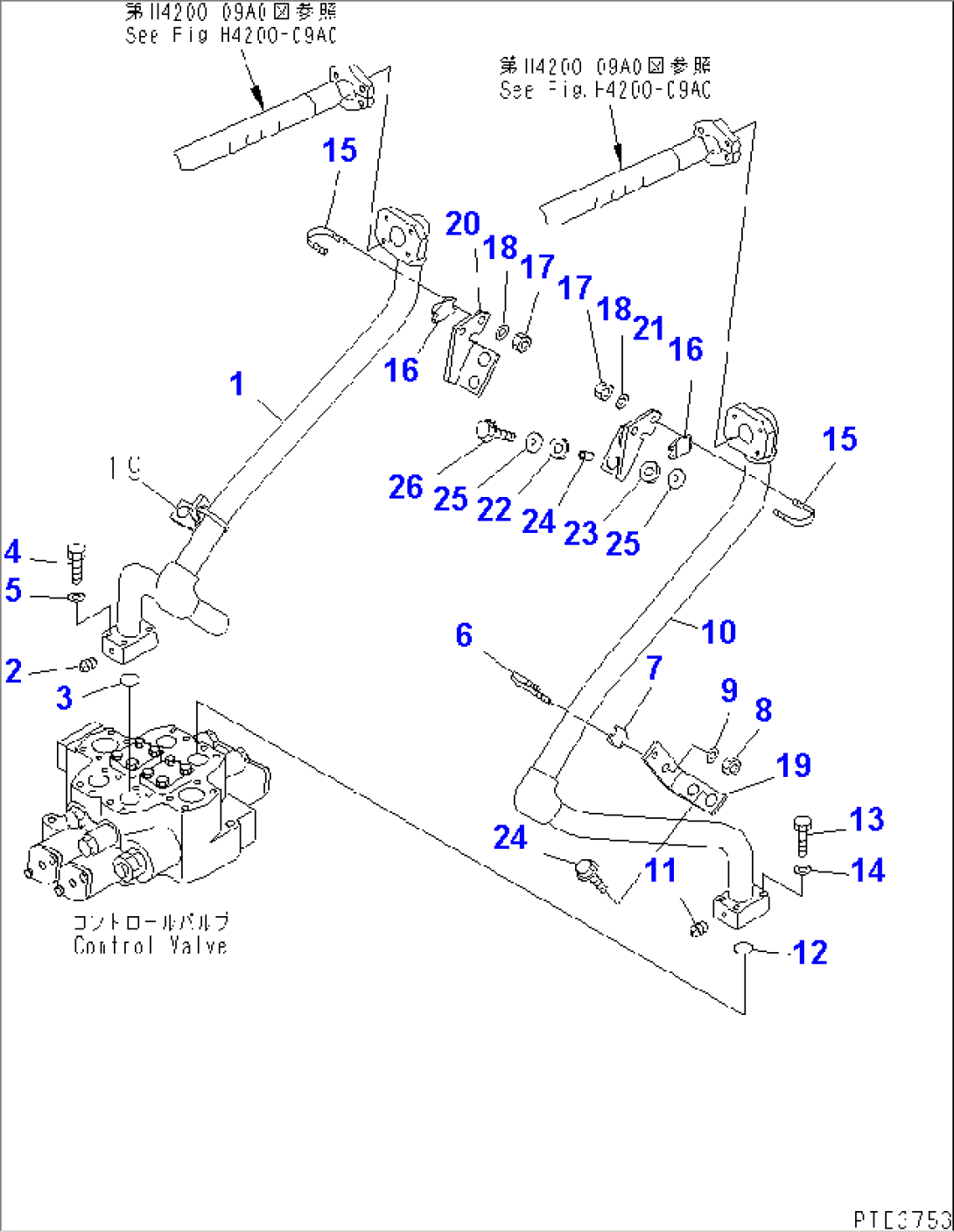 HYDRAULIC LINE (DUMP CYLINDER LINE¤ 1/2)