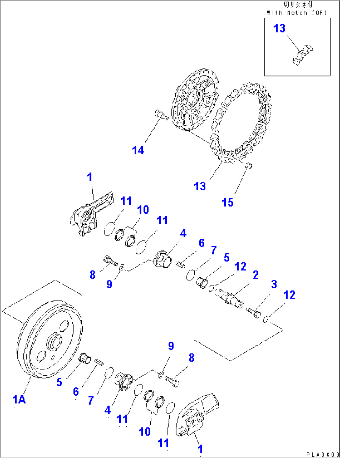 FRONT IDLER AND SPROCKET