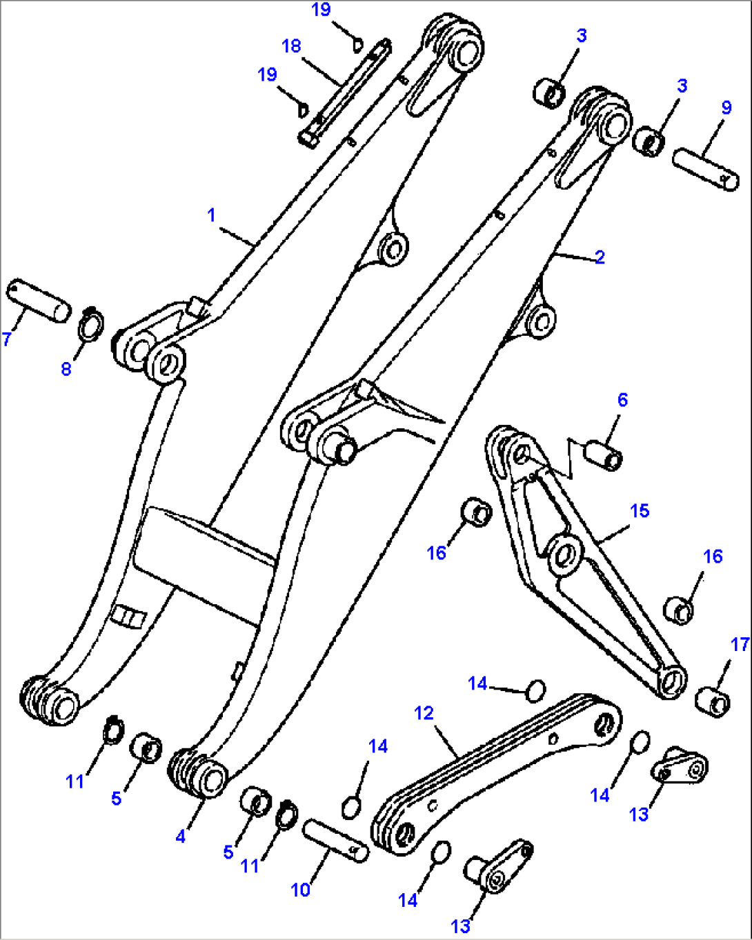 LOADER LINKAGE LIFT ARM, BELLCRANKS, AND TILT LINKS