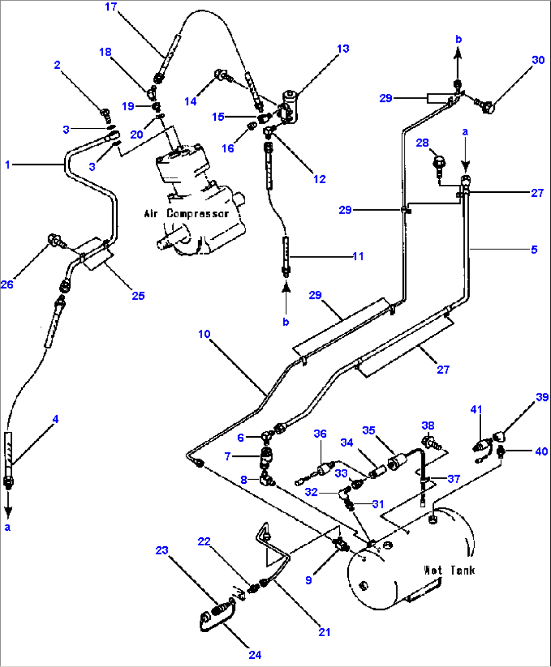 AIR PIPING AIR COMPRESSOR TO WET TANK