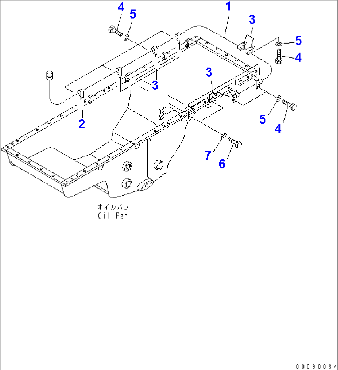 ENGINE RELATED PARTS (OILPAN AND COOLANT HEATER HARNESS)(#15025-)