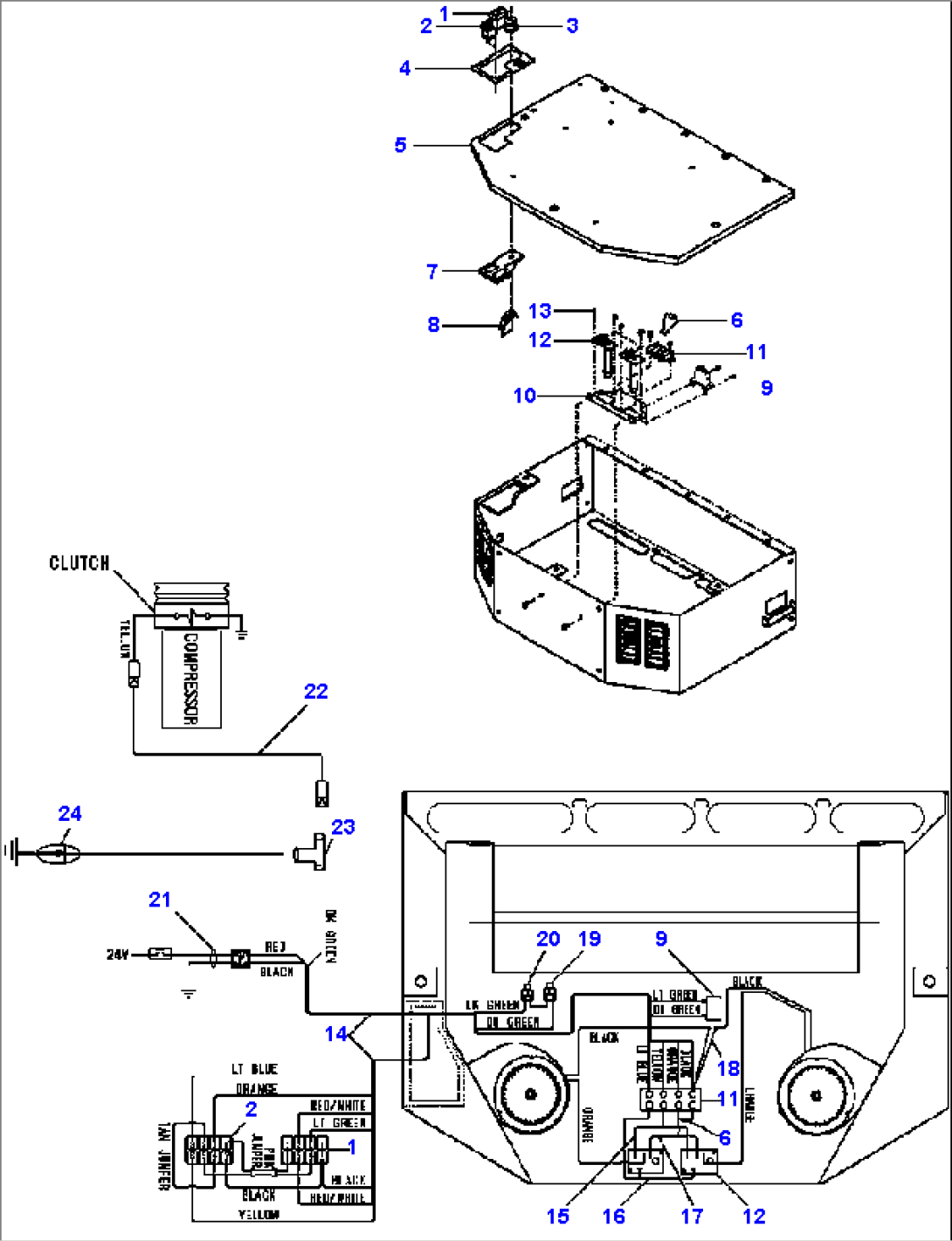 FIG. E5100-01A4 AIR CONDITIONER/HEATER ELECTRICAL WIRING - S/N 202487 THRU 202762