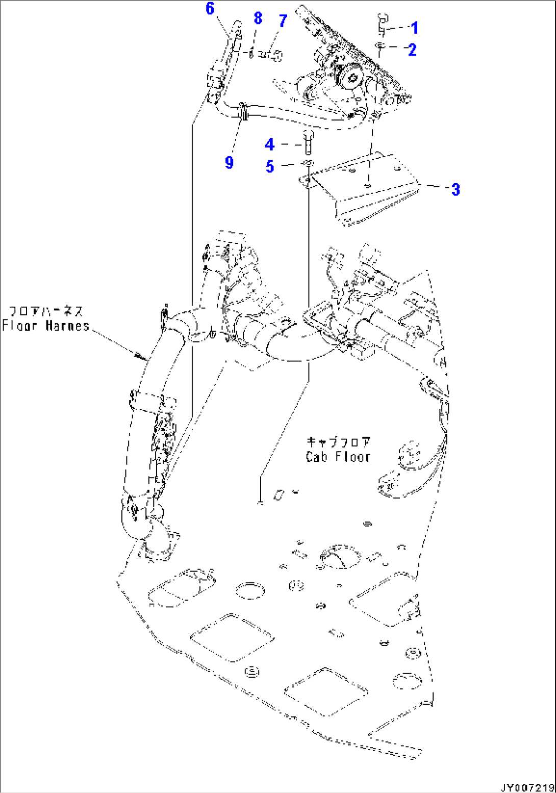 ROPS CAB AND FLOOR FRAME GROUP (ENGINE CONTROL PEDAL MOUNTING)