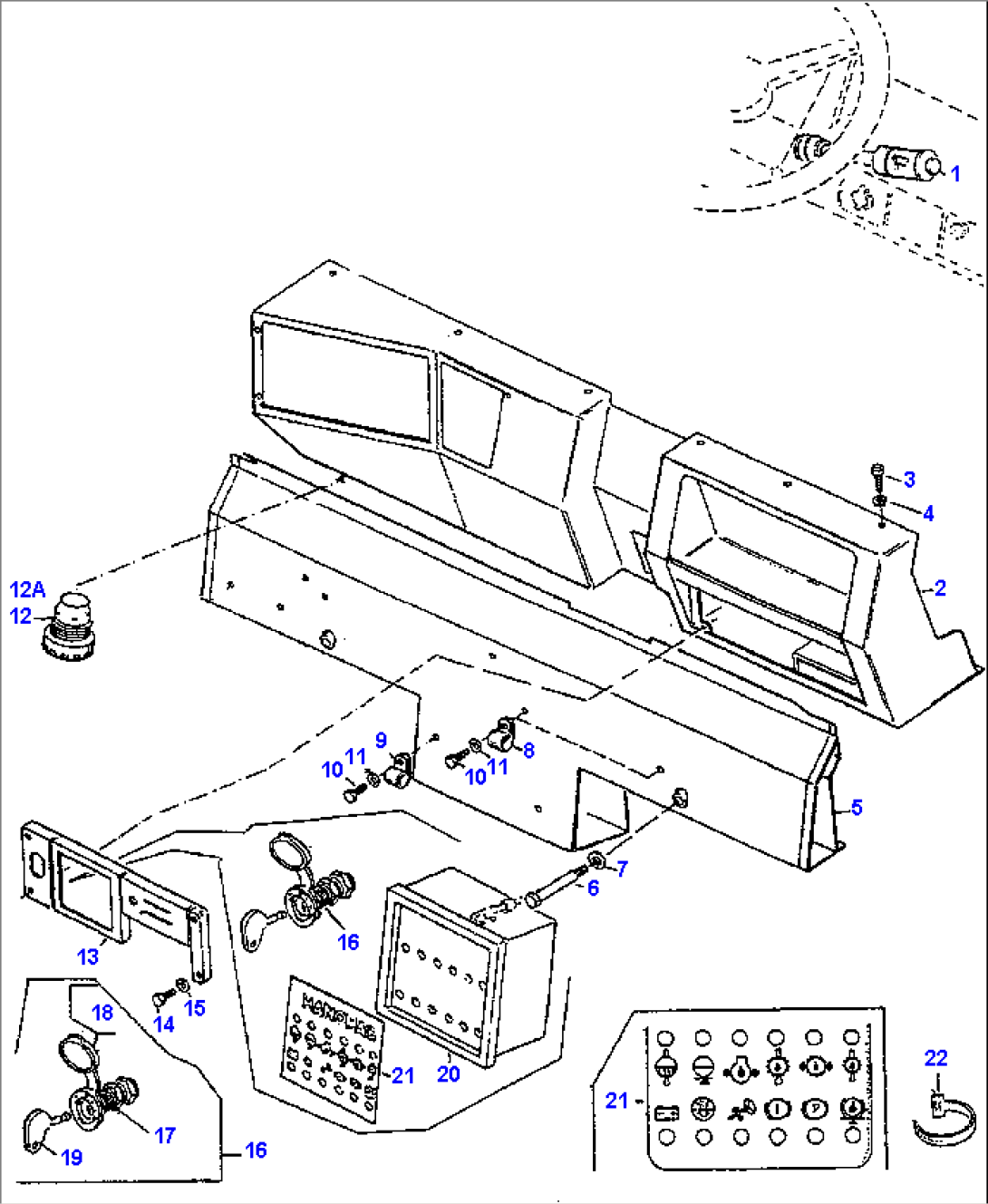 INSTRUMENT BOX AND ATTACHING PARTS