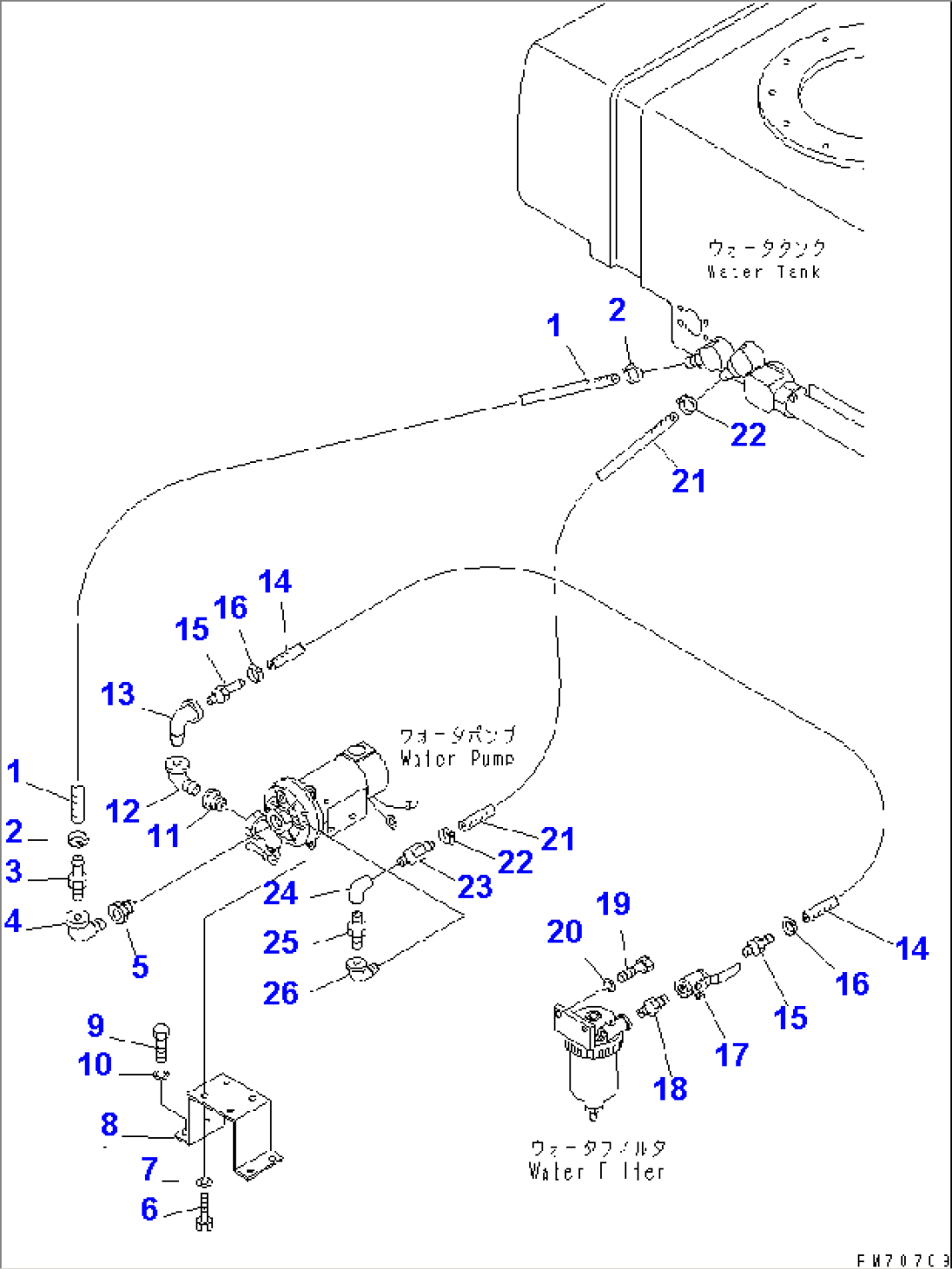 WATER PIPING (1/3) (SUCTION AND FILTER LINE)(#5210-)