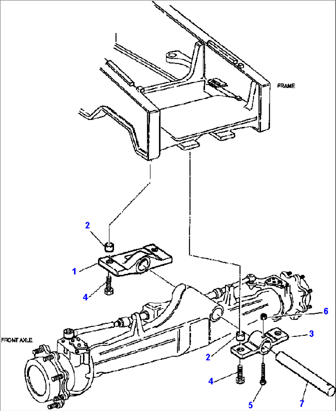 FIG. F3205-01A0 FRONT AXLE MOUNTING - 2WD