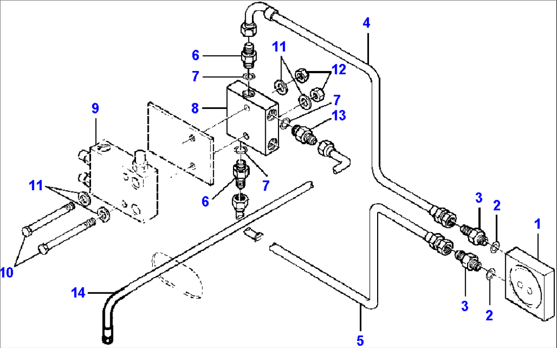 FIG. H5110-01A18B FRONT AUXILIARY ACTUATOR LINES
