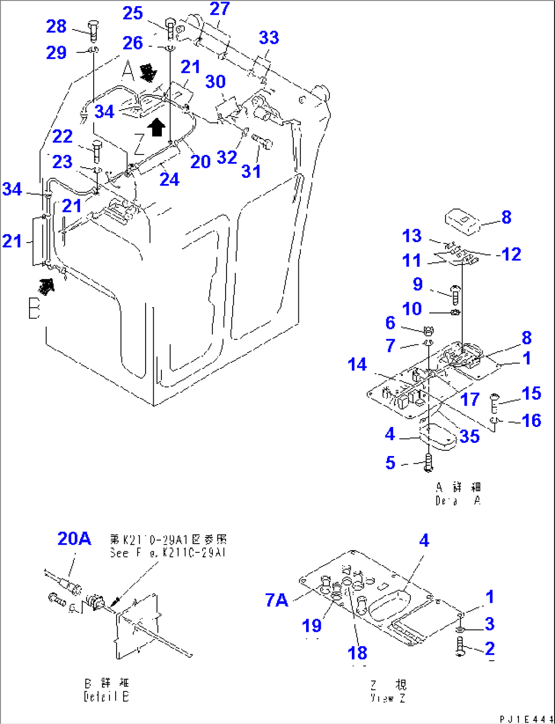CAB (ELECTRICAL PARTS) (WITH COMBUSTIBLE HEATER) (SAFETY REGULATION FOR C.I.S.)(#37594-37832)