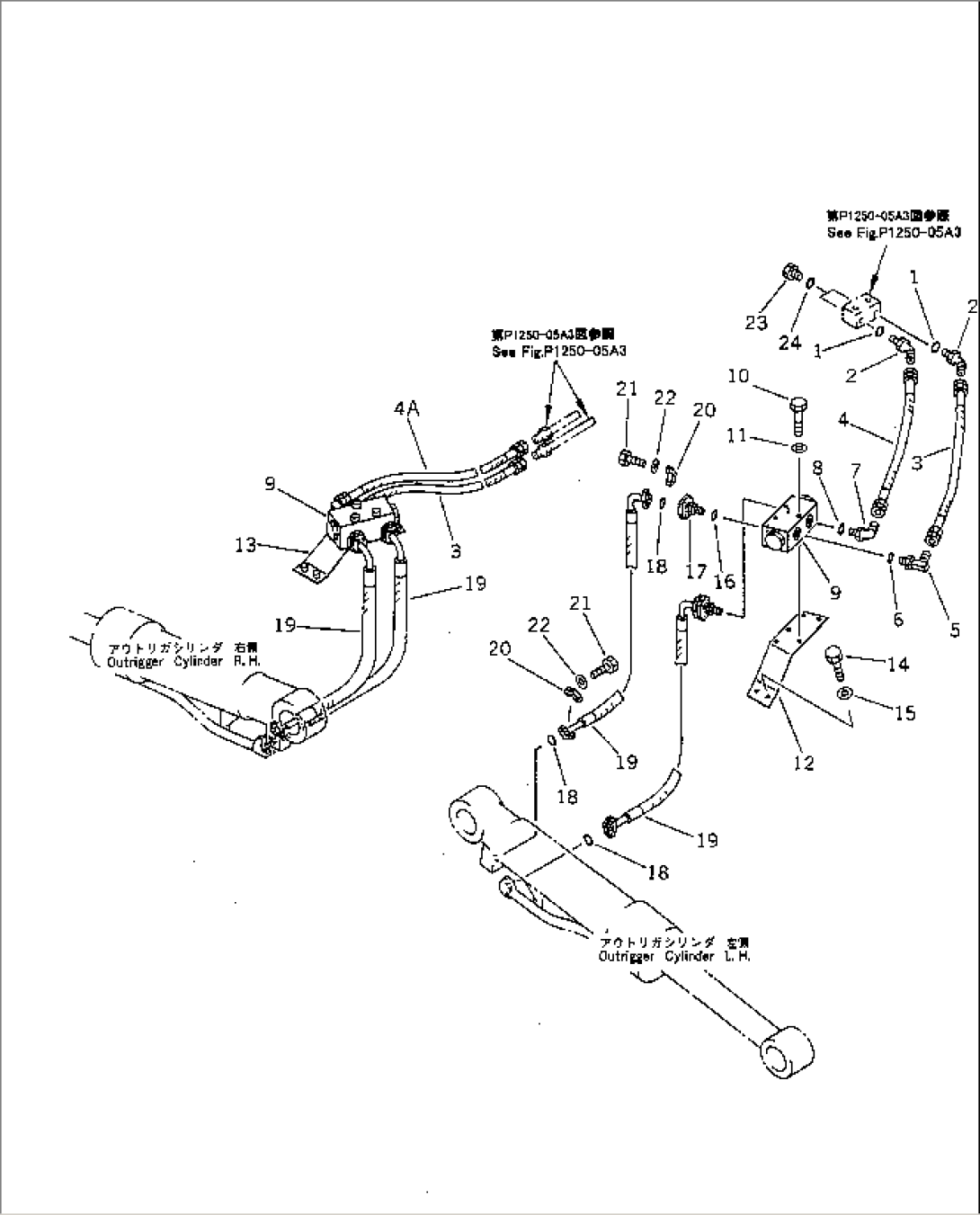 FRONT OUTRIGGER PIPING (WITH INDEPENDENT LEFT/RIGHT AND FRONT/REAR OUTRIGGER)