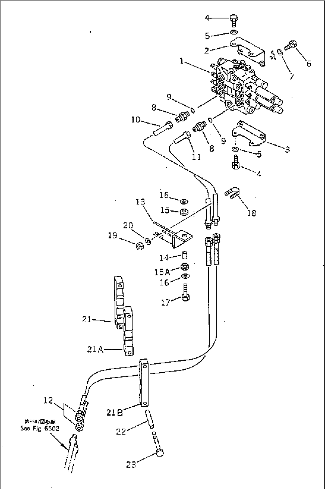 HYDRAULIC PIPING (FOR FRONT ATTACHMENT) (1/2)(#10001-19999)