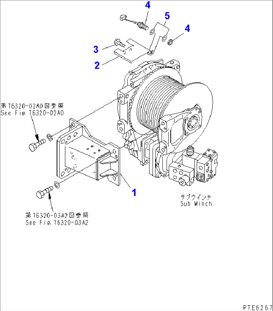 SUB WINCH (SUPPORT AND COVER AND PROXIMITY SWITCH) (HIGH SPEED WINCH)(#15301-)