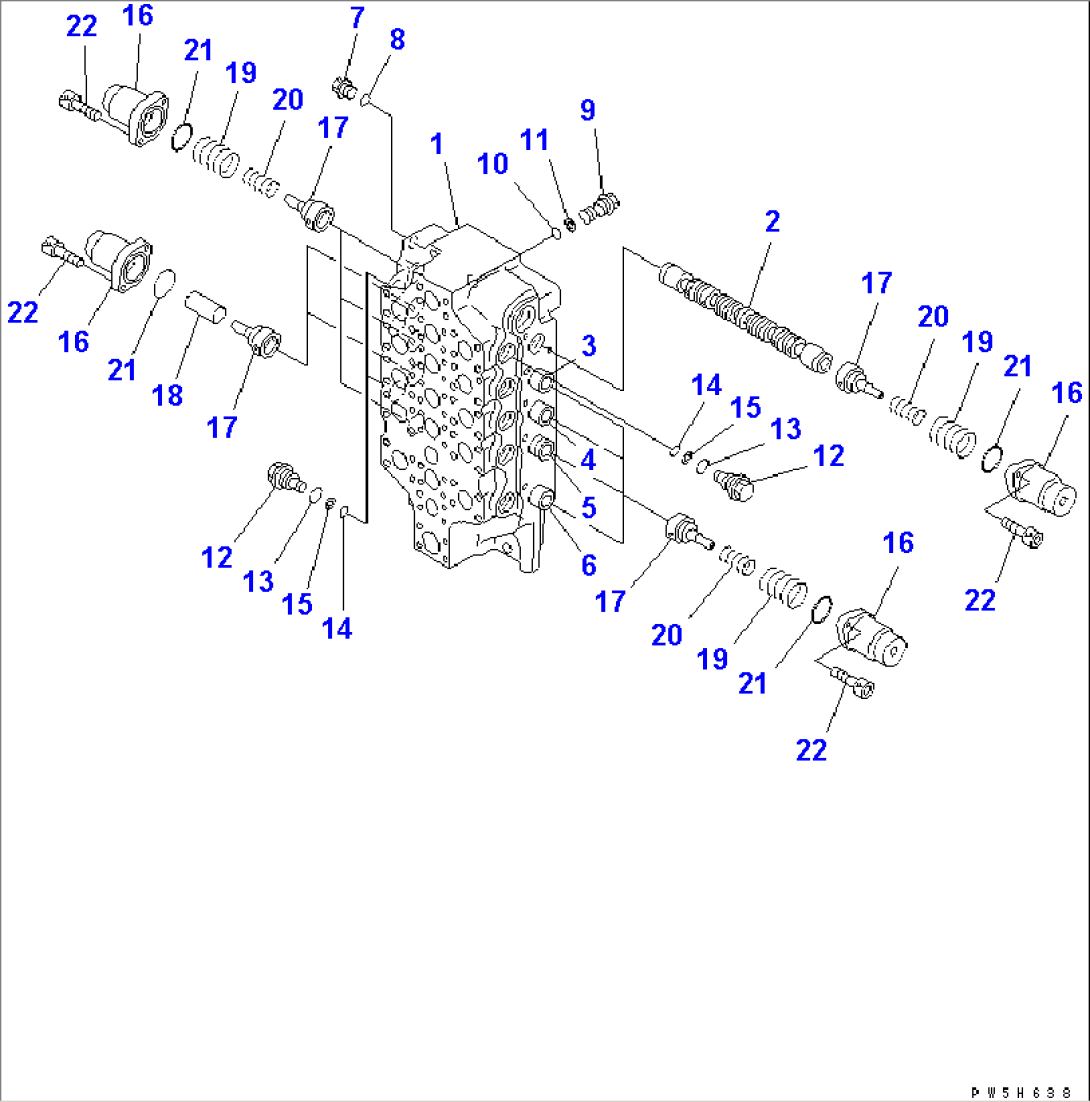 MAIN VALVE (1/5) (5-SPOOL)(#K32001-)