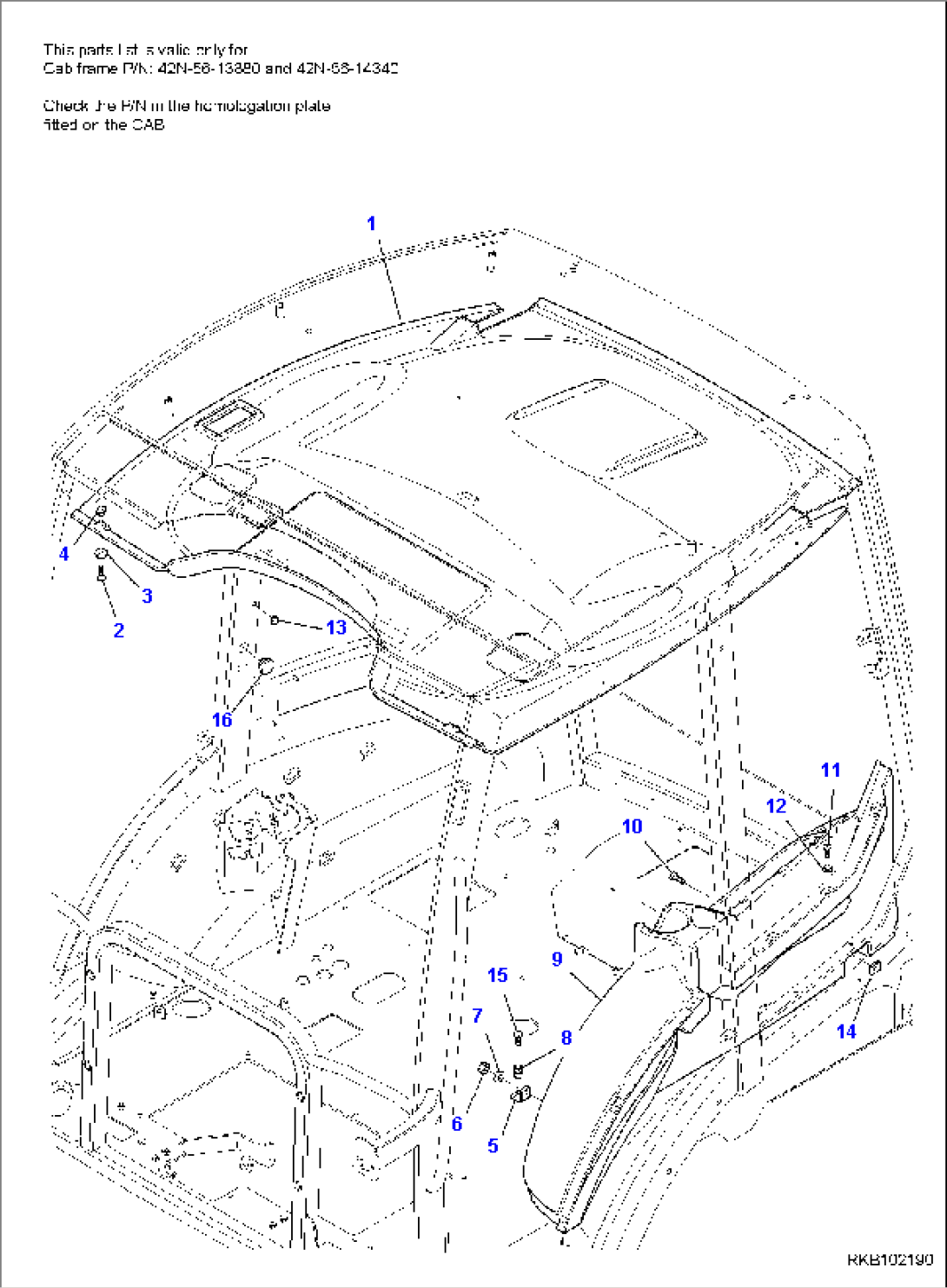 CAB (WITH HEATING) (13/16)