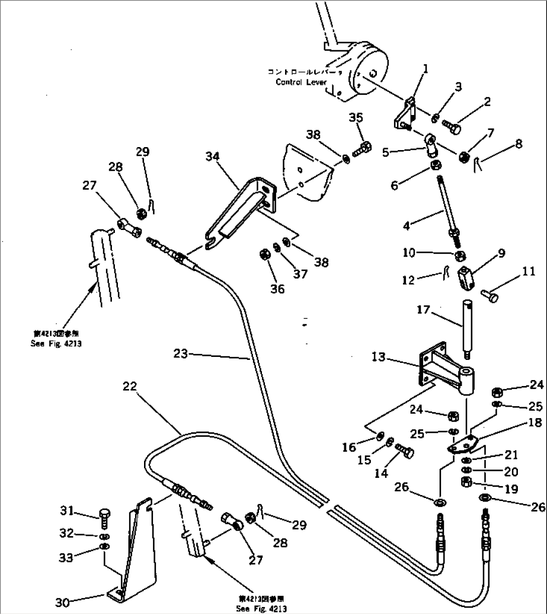 HYDRAULIC CONTROL LINKAGE (FOR ROTOR) (1/2)