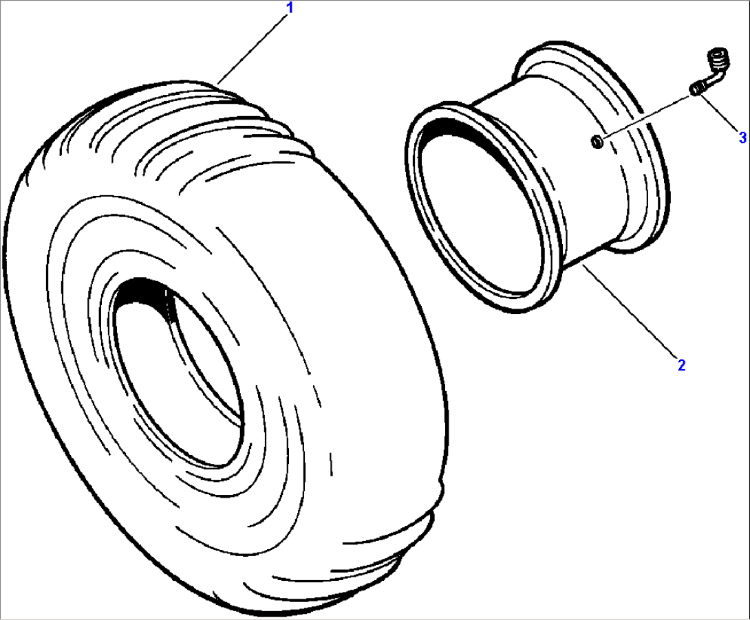 TIRES AND WHEELS - 15.5 X 25 (ONE PIECE RIM)