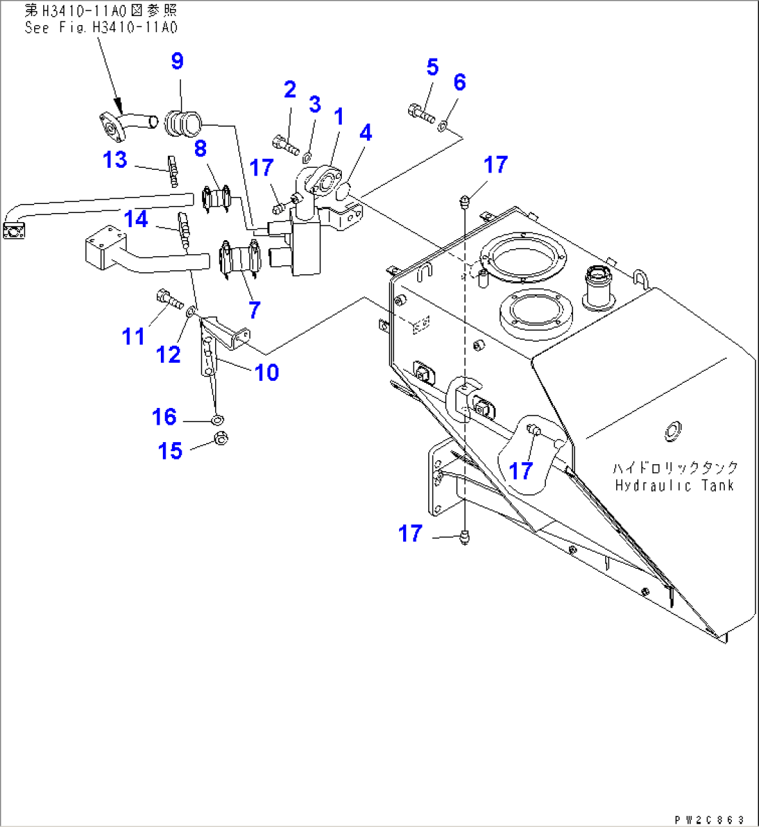 HYDRAULIC PIPING (RETURN LINE)(#1001-1121)